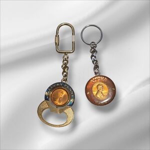 Vintage Hawaii Penny Keychains – Aloha Lucky Penny Souvenir Lot (2)